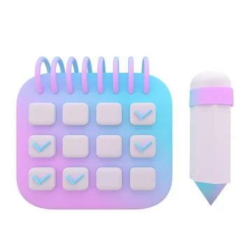 3d paper clipboard task management todo check list with pencil, fast work on  스톡 일러스트