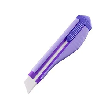 3d paper cutter. Back to school and education concept. isolated on background Stock Illustration