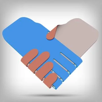 3d Paper Handshake, Vector Illustration Stock Illustration
