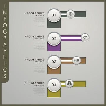 3d paper infographic elements Stock Illustration