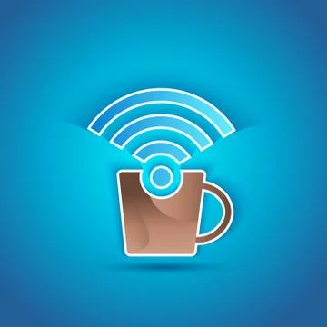 3d paper Internet Cafe with shadow effect Stock Illustration