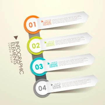 3d paper label infographic elements Stock Illustration