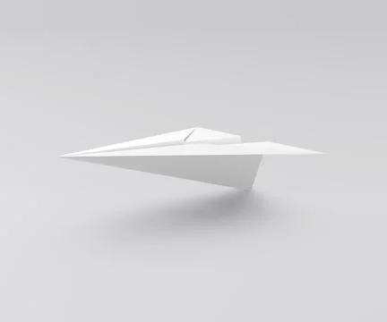 3d Paper plane isolated on grey background 3d illustration. Stock Illustration