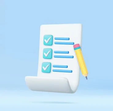 3d paper task management todo check list Illustrazione stock