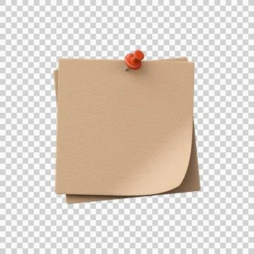 3D paper with texture for notes with pushpin Stock Illustration