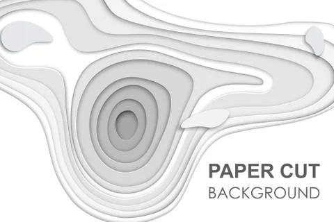 3D papercut banner of gradient white paper layers. Stock Illustration