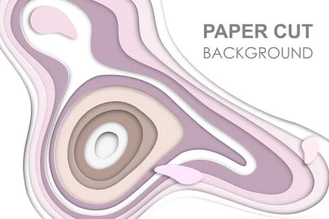 3D papercut banner of gradient white paper layers. Stock Illustration