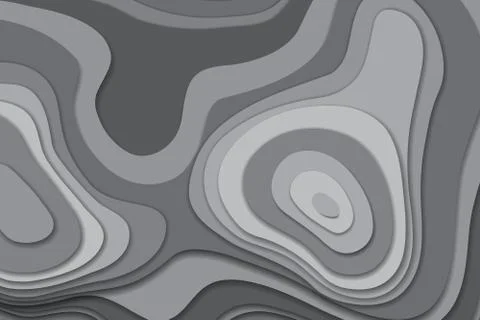 3D papercut banner of gradient white paper layers. Stock Illustration