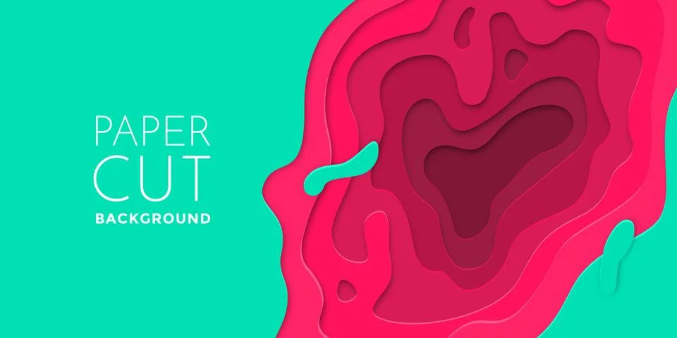 3D papercut multi layers color effect, paper cut vector art background textur Ilustración de archivo