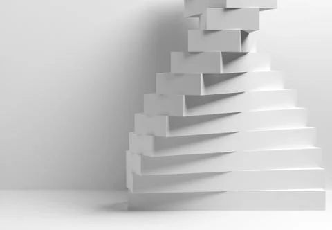 3d parametric spiral installation of boxes Illustrazione stock