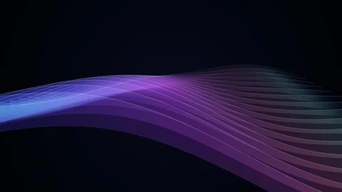 3D Parametric Wave Ribbons and Layered Kinetic Surface Loop Stock Footage 345249979