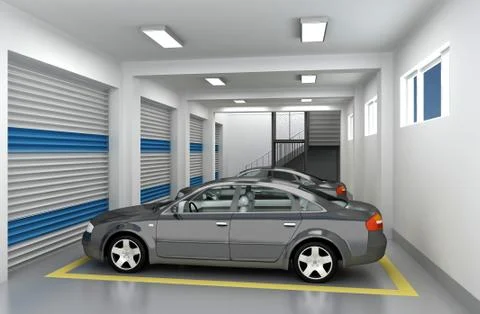 3d parking garage Ilustración de archivo