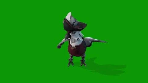 3D Parrot Dancing Scene,High Quality 3D Bird On Green Screen Stock Footage 308099883