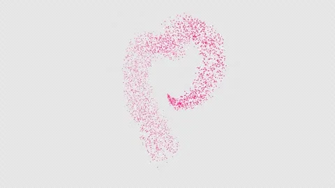 3D Particle Heart Animation with Transparent Background 4K Loop 動画素材 336713237