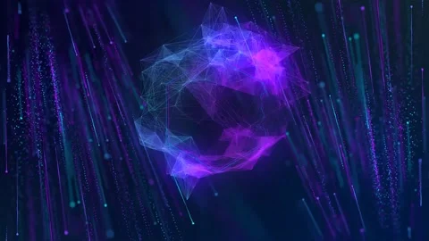 3D Particles Flowing Background With Glowing Logo Circle Vidéo 265238200