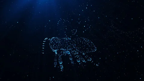 3D Particles Light Blue Bee Stock Footage 90352534