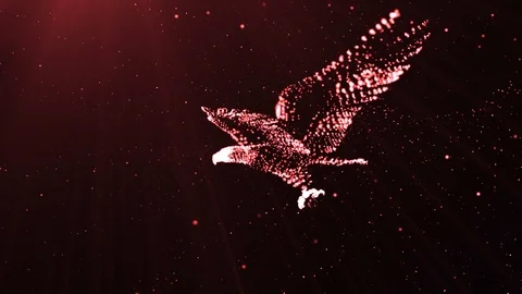 3D Particles Red Eagle Stock Footage 90185763