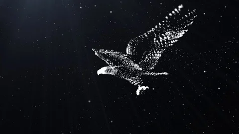 3D Particles White Eagle Stock Footage 90185815