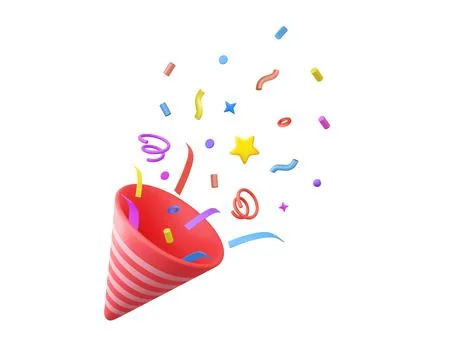 3D Party popper Illustrazione stock
