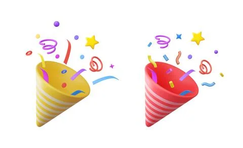 3D Party popper Illustrazione stock