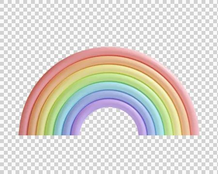 3D Pastel Rainbow with soft gradient Stock Illustration