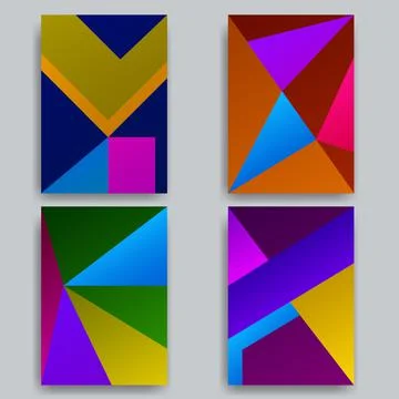 3d patches background templates for print pack Stock Illustration