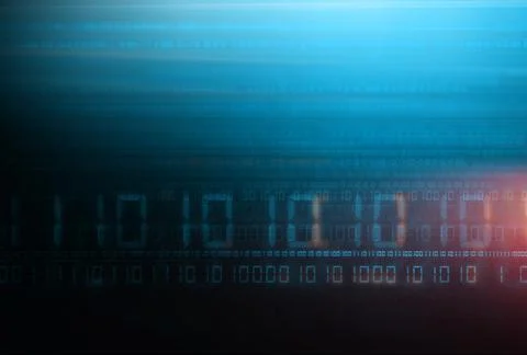 A 3D pattern of the binary code blue background, digital data transmission ef Stock Photos