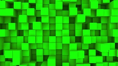 3d pattern of cubes green Stock Footage 195349961
