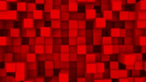 3d pattern of cubes red Stock Footage 195353425
