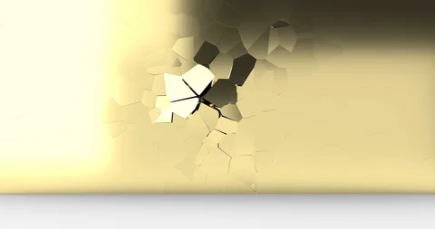 3d pattern with destruction golden wall on golden background. Construction Stock Footage 127580451