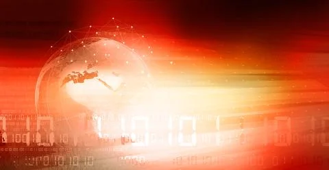 A 3D pattern of graphical modern digital world connectivity and communication 库存照片