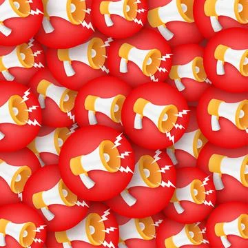 3D pattern with megaphone sticker for marketing advertising design. Marketing イラスト素材
