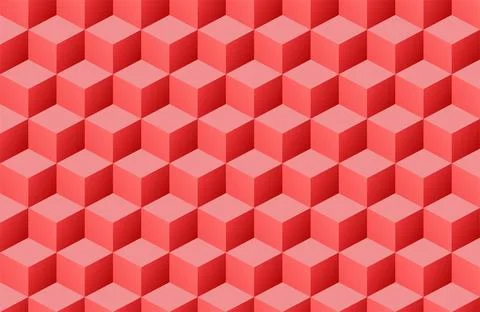 3D pattern with red cubes vector illustration Stockillustratie