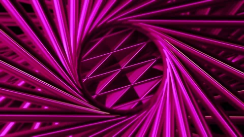 3D pattern in rotating spiral. Motion. 3D metal pattern with diamonds in circle Stock Footage 163758606