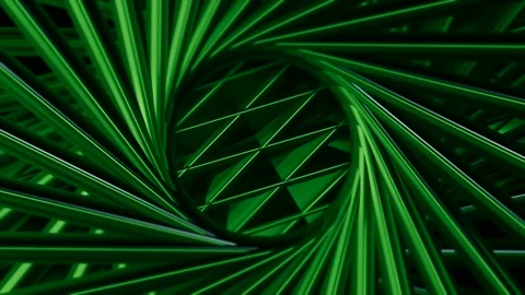 3D pattern in rotating spiral. Motion. 3D metal pattern with diamonds in circle Stock Footage 163840539
