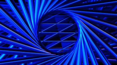 3D pattern in rotating spiral. Motion. 3D metal pattern with diamonds in circle Stock Illustration