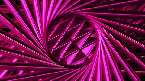 3D pattern in rotating spiral. Motion. 3D metal pattern with diamonds in circle Stock Illustration