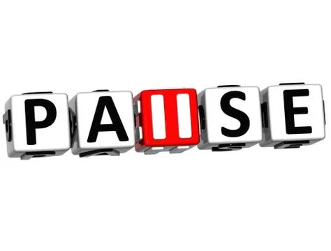 3d pause block text 스톡 일러스트