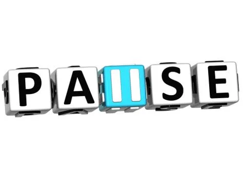 3d pause block text 스톡 일러스트