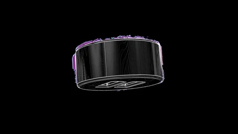 A 3D pause button model wireframe, rotating slowly and glitching Stock Footage 128160829