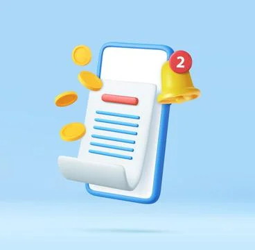 3d pay money with mobile phone banking online payments. Stock Illustration