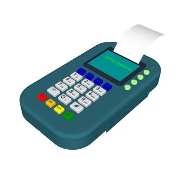 3d Payment machine. Isolated on white background. 스톡 일러스트