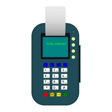 3d Payment machine. Isolated on white background.Top view. Stock Illustration