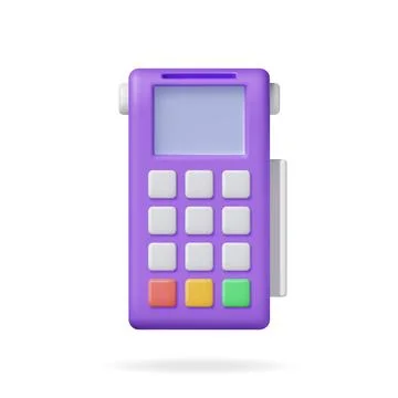 3D Payment Terminal Isolated Stock Illustration