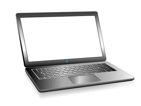 3D PC Laptop Computer with space for your message Stock Illustration
