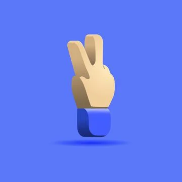 3d peace hand design vector isolated Stock Illustration