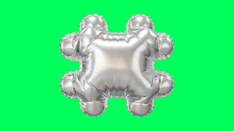 3D Pearl Chrome balloon Hashtag Symbol animation  Stock Footage 263240297