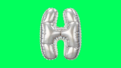 3D Pearl Chrome balloon Letter H animation Stock Footage 263239945