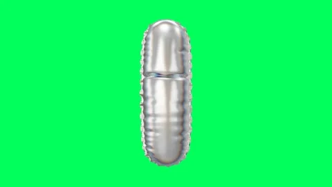 3D Pearl Chrome balloon Letter I animation Stock Footage 263239947