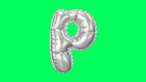 3D Pearl Chrome balloon Letter P animation Stock Footage 263239990